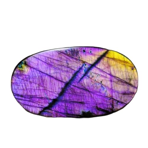 Labradorite violette ovale 66x37x7mm cabochon naturel pour création de bijoux