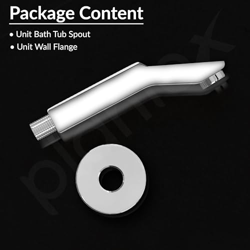 Image of Plantex Bath Tub Spout with Wall Flange /Single Lever Spout /High Flow Tap for Bathroom /Kitchen - (Chrome)