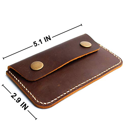 Premium Handmade Real Genuine Leather Purse Card Holder Wallet Card Case with Cover for men women3
