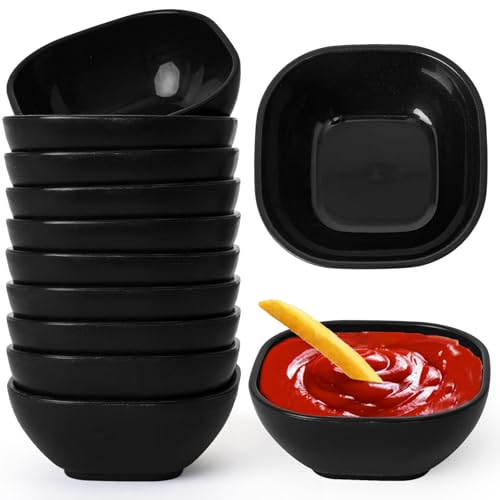 SHECIPIN 12 Pack Unbreakable Dipping Bowls, 4.5 OZ Soy Sauce Dishes，dipping sauce cups，small bowls for dips