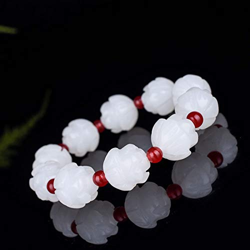 Bracelet en jade blanc afghan authentique modèle M perles de transfert - 3