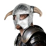 LarpGears Viking Rubber Helmet, Viking Costumes Hat with Classical Horns for Halloween Costume Headwear Accessories Props and Cosplay Dress Up Props