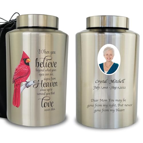 CHIEMOT Customized Large Cremation Urns for Human Ashes, Cardinal Design