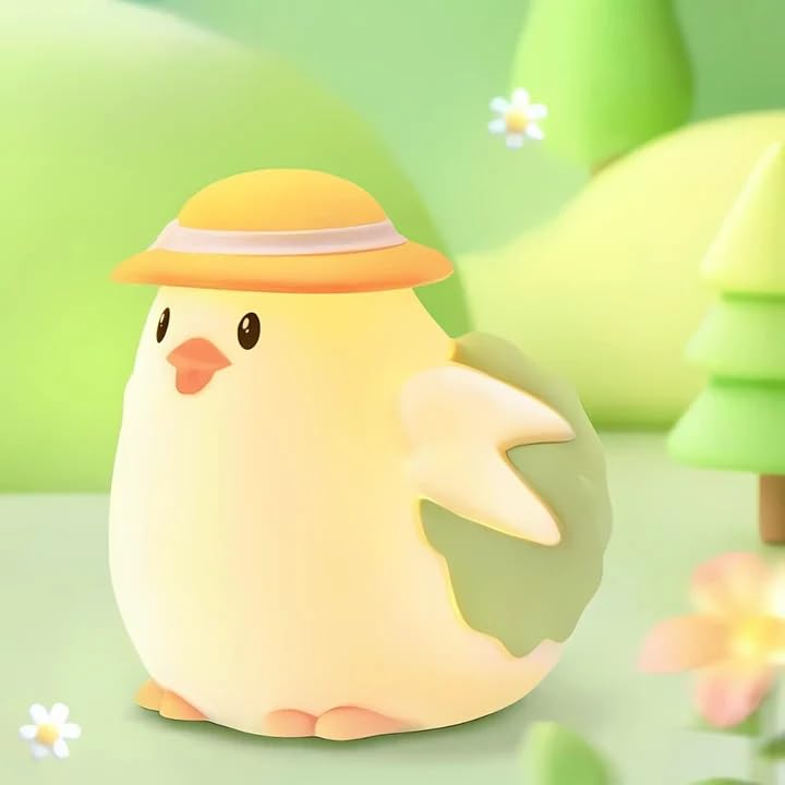 Image of Desidiya Chicken Rechargeable Silicone Night Lamp - Farm Animal Lamp, Kids Night Light, Nursery Decor, Birthday Gift, Silicone LED Light