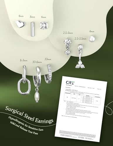 FIBO STEEL Small Stud Hoop Earrings for Women - 9 Pairs Hypoallergenic 14K Gold Plated Cartilage Earrings for Women Trendy Flat Back Earring Stacks Huggie Earring Sets for Multiple Piercing Jewelry Gifts3