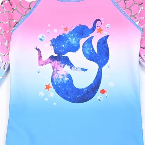 Image of QPANCY Girls Rash Guard Swimwear Swimsuit Bathing Suits UPF 50+ Sun Protection