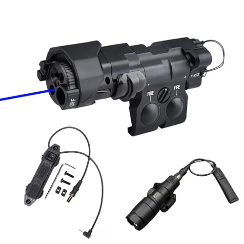 Nylon ML C1+ Box Laser Sight Indicator(with IR+Red/Green/Blue Laser+IR Fill Light+LED Light),& M300A Strong Flashlight & New Modular Dual Remote Pressure Switch(SF+2.5 Plug) Combo,Black