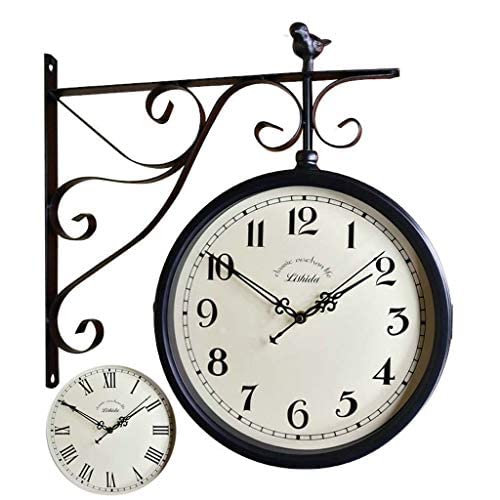 Amazon.co.jp: 両面壁掛け時計、ヴィンテージアンティーク風壁掛け時計