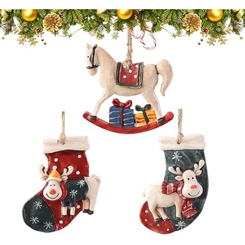 CutitiUU Christmas Stocking and Horse Ornaments Cover