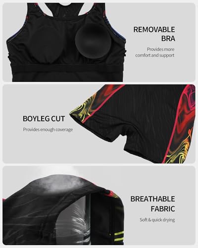 beautyin Womens One Piece Swimsuits Boyleg Athletic Swimwear Conservative Training Bathing Suits3