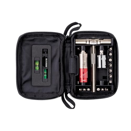 Fix It Sticks Gun & Optics Tool Kit with All-in-One Torque Driver & Bubble Level Set - Portable Multi-Functional Gun Maintenance Tool Set with Ratcheting T-Way Wrench & Zippered Carrying Case