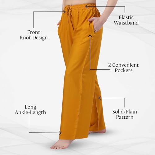 Image of TRASA Women's and Girls Cotton Reyon Regular Fit Palazzo Pants - Available Size - L, XL, 2XL, 3XL