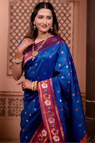 Image of SGF11 Women's Kanjivaram Pure Soft Silk Saree With Unstitched Blouse Piece