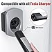 MCEVKELN Tesla Charger Holder, Car Tesla Charging Cable Organizer | Nozzle-Holster Dock| Wall Mount| Screws| NACS| Silver-| Electric Vehicle Holder & Wallbox Accessories for Tesla Owners