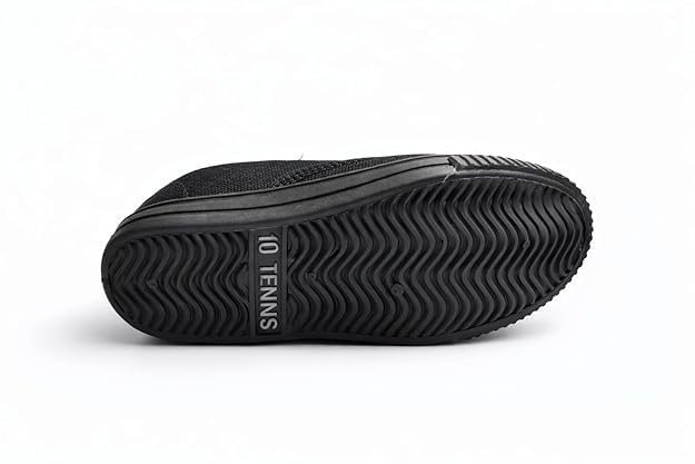 Image of Premium Unisex Black Canvas Shoes | Comfortable Lace-Up Sneakers with Anti-Slip PVC Sole