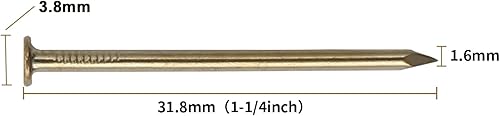 Miniatura 3 de 450 clavos dorados para colgar, chapados en latón de 1-14 pulgadas × 16 Ga, para colgar cuadros, uñas de cabeza plana, uñas de madera, uñas para