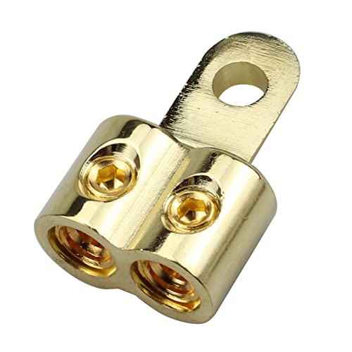 ZOOKOTO Classic Dual 4/6 Gauge Inputs to 5/16-Inch Ring Terminal Reducer Gold