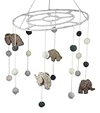 Ebros Fiona Walker England Handmade Organic Safari Elephant Nursery Mobile Baby Room Decor (Safari...