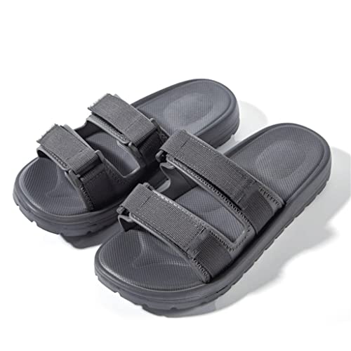 Flops Men Slippers Fashion Indoor Non-Slip Home Shoes Male Outdoor Beach Casual Platform Sandals(Gray,44 Code)