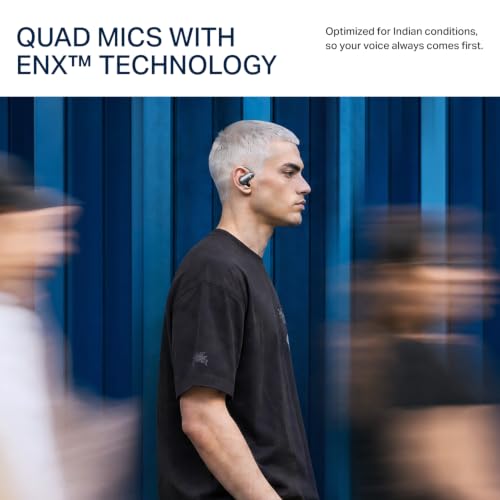 Image of boAt Airdopes Stride with Up to 50 Hrs Playtime, Quad Mics ENx Tech, Open-Ear Comfort, 13mm Drivers, Beast Mode, Spatial Audio, IPX4 Resistance, Multipoint Connectivity OWS Earbuds (Ash Black)