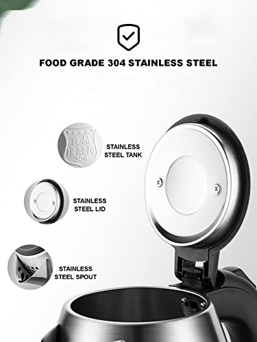 Bouilloire ébullition rapide 1.8l - Chaudière à eau chaude inox protection sec - 3