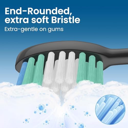 10 Pack Replacement Toothbrush Heads Compatible with AquaSonic Black Series, Vibe Series, Duo Series Pro,Elite, HDC Pro Electric Toothbrush,10 Black - 2
