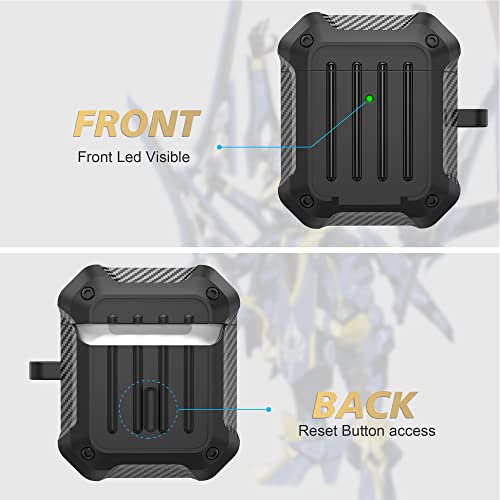 Valkit Compatible Airpods Case Cover For Men Women, Full-Body Rugged Protective Airpods Cover With Keychain Air Pod 2 Case For Airpods Wireless Charging Case 2 & 1 - Black #TOP3