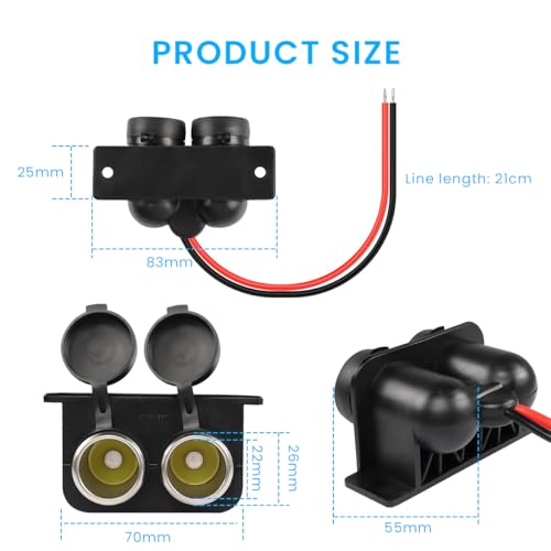 Image of STHIRA 2 in 1 Car Cigarette Lighter Socket with Caps Dual Socket Car Cigarette Lighter Splitter Universal 12V /24V Cigarette Lighter Splitter Modification Cigarette Lighter for Car