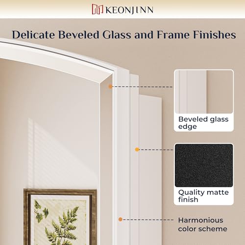 Image of Keonjinn White Medicine Cabinet with Mirror 24 inch x 30 inch, Adjustable Shelves