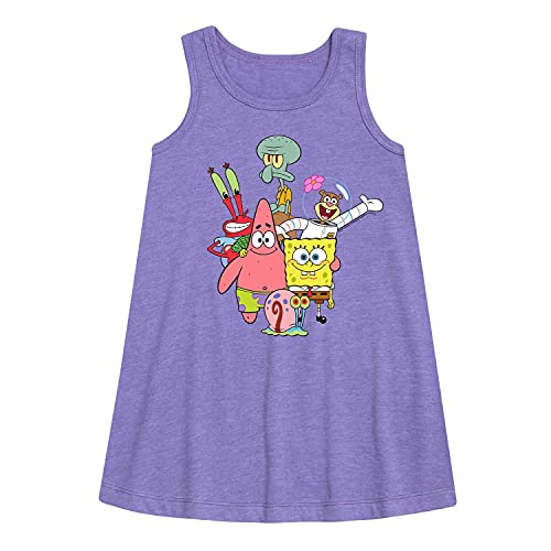 HYBRID APPAREL - Spongebob Squarepants - Bikini Bottom Group - Toddler and Youth Girls A-line Dress