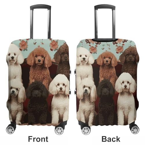Poodles Dogs Luggage Cover, Washable Elastic Suitcase Cover Protector Fit 18-32 Inch Luggage3