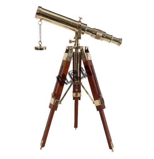 Vintage Messing-Teleskop auf Stativständer – DF-Objektiv, antiker Desktop & nautisches Spyglass für Heimdekoration und Outdoor-Abenteuer