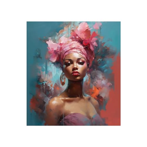 Tableau decoration murale salon aquarelle femelle et peintures sur toile rose