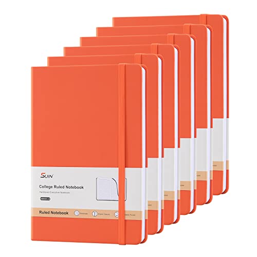 Carnet de notes ligné A5 lot de 6 cahiers orange pour le travail et l'université