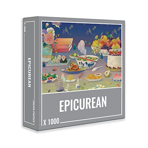 Cloudberries Epicurean Puzzle, 1000 Piece Food Jigsaw Puzzles for Adults, Fruit Puzzle 1000 Pieces with Dreamy Blue, Yellow, and Pink Colors