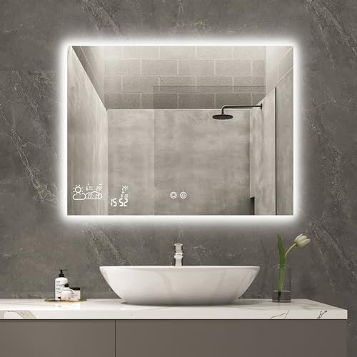 250W Infrared Bathroom Mirror with Smart Touch Switch WiFi LED Il...