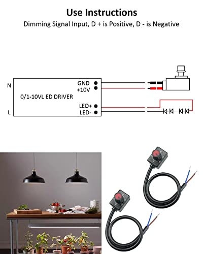Dc 0/1-10V Knob Led Dimmer, Mini Controller Rotary Switch Low Voltage Passive Dimmer Pwm Dimming For 0-10V Or 1-10V Dimmable Electronic Led Driver, 2Packs #TOP4