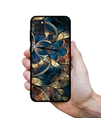 Image of Fractional Pattern Design Premium 2D Printed Metal Back Case Cover for Samsung Galaxy A21S 4G