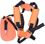 YUET Arnes Desbrozadora Stihl - Arnés Desbrozadora Doble Hombro con Correa de Nylon Adjuestable para Desbrozadora o Gardenning (para Stihl FS, Naranja