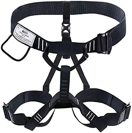 NewDoar Thickness Climbing Harness, CE Certification Wider Half Body Harness for Rock Rappelling Fire Rescuing Tree Climbing Gear (Black 2)