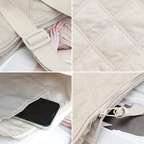 Women Hobo Shoulder Bag Puffer Small Tote Crossbody Bag Purse Cotton Handmade Bags Handbag With Zipper School Work Travel Black #TOP5