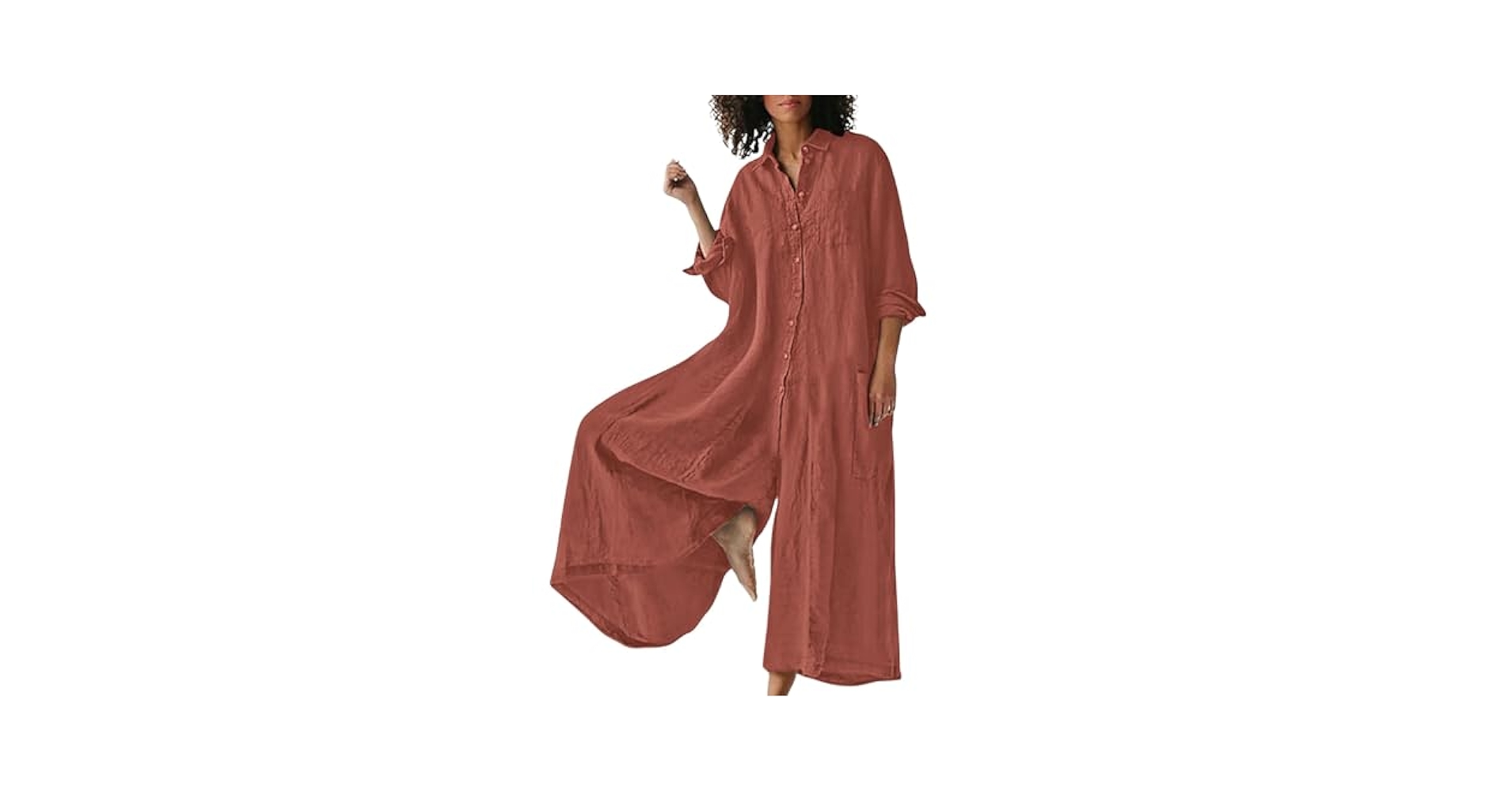 Amazon.com: CHARTOU Women Linen Button Down Long Sleeve Wide