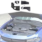 Engine Wire Dust Cover Engine Hood Lock Cover Coolant Pot Cap Windshield Washer Tank Engine Hood Cover Kit Compatible with Dodge Charger 2011-2023 4PCS,Black