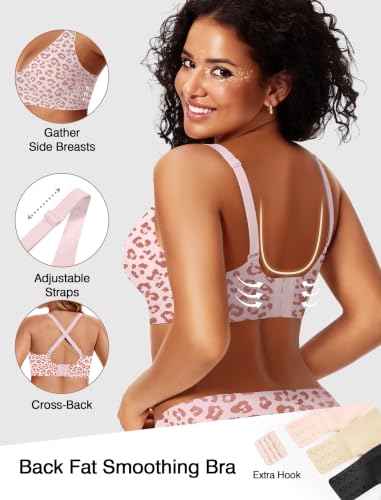 Image of Deep V Wireless Jelly Bras for Women Push Up Bralette Seamless No Underwire Support T-Shirt Comfort Plunge Full Coverage