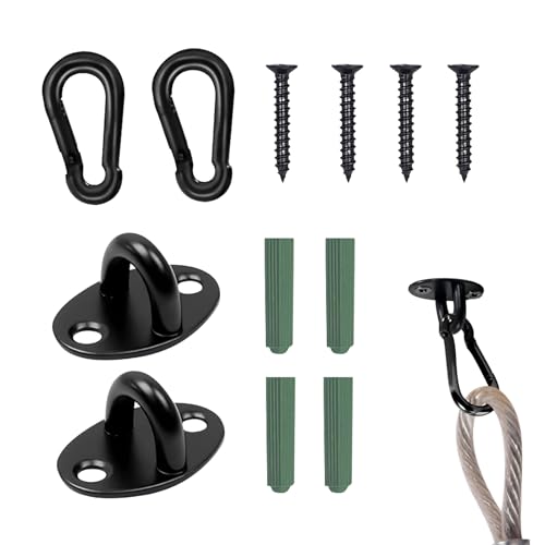 KMYZQDV 2Pcs Ceiling Hooks with 2Pcs Snap Hooks Stainless Steel