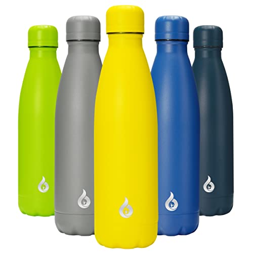 Image of BJPKPK Stainless Steel Water Bottles 17oz Insulated Water Bottle for Travel,Yellow