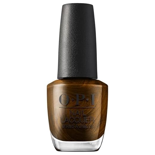 OPI Nail Lacquer Band Tease | Semi-Sheer Dark Gold Brown Metallic Chip Resistant Nail Polish | What's Your Mani-tude | Fall 2025
