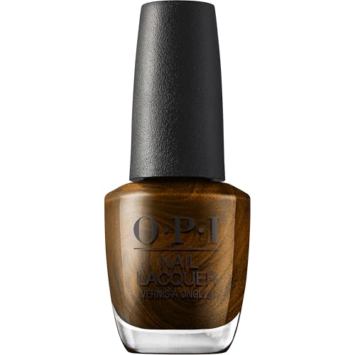 OPI Nail Lacquer Band Tease | Semi-Sheer Dark Gold Brown Metallic Chip Resistant Nail Polish | Whats Your Mani-tude | Fall 2025