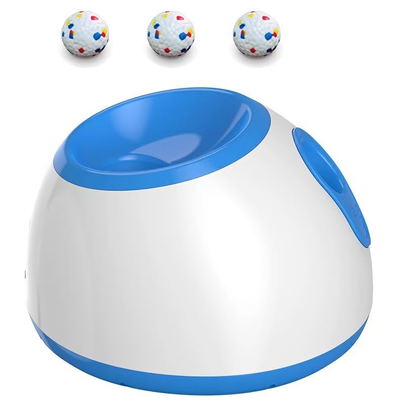 Automatische Ballwurfmaschine Für Hunde, Elektrische Ballmaschine Mit 6 Tennisbällen, Interaktives Hundespielzeug Mit 3 Wurfweiten (3/6/9 M), Für Kleine & Mittelgrosse Hunde, Innen & Aussen