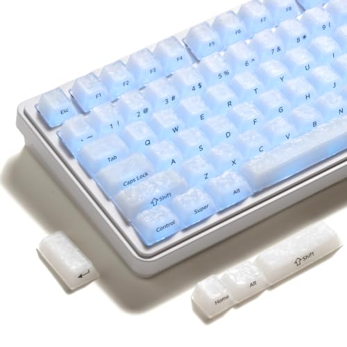 Image of XVX Frost Jelly Keycaps, Forged Carbon-Look Translucent Keyboard Keycaps | Cherry Profile 126 Keys Keycap Sets for Mechanical Keyboard with MX Switches